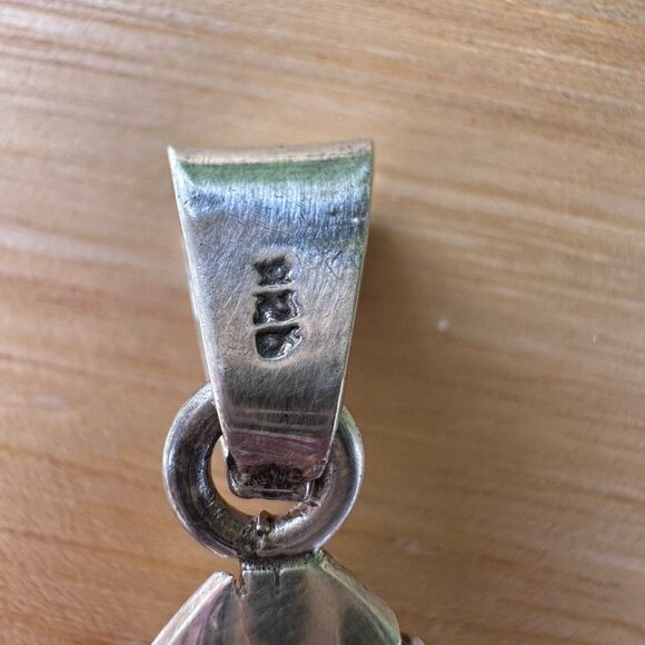 VTG‎ Pendant 1.5" Teardrop Faceted Tiger Eye Gemstone 925 Sterling Silver 5.8g - Picture 5 of 6